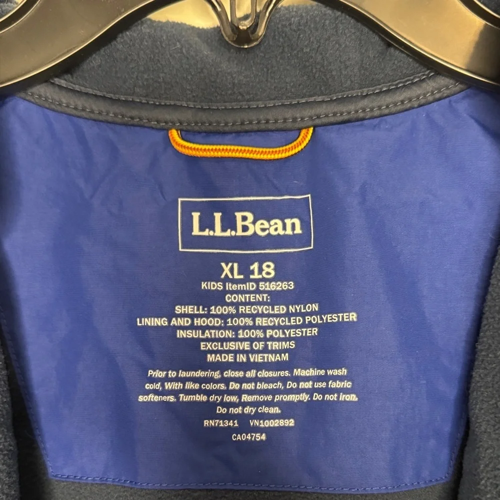 L.L. Bean Boys Blue Hooded Jacket
